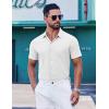 COOFANDY Mens Short Sleeve Dress Shirts Button Down Shirts Regular Fit Business Casual Shirt with Pocket(White)