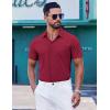 COOFANDY Mens Short Sleeve Dress Shirts Button Down Shirts Regular Fit Business Casual Shirt with Pocket(Wine Red)