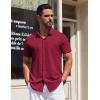 COOFANDY Mens Short Sleeve Dress Shirts Button Down Shirts Regular Fit Business Casual Shirt with Pocket(Wine Red)