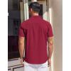 COOFANDY Mens Short Sleeve Dress Shirts Button Down Shirts Regular Fit Business Casual Shirt with Pocket(Wine Red)