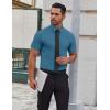 COOFANDY Mens Short Sleeve Dress Shirts Wrinkle Free Casual Button Down Shirts Summer Untucked Dress Shirt(Deep Blue)
