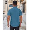 COOFANDY Mens Short Sleeve Dress Shirts Wrinkle Free Casual Button Down Shirts Summer Untucked Dress Shirt(Deep Blue)