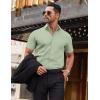 COOFANDY Mens Short Sleeve Dress Shirts Wrinkle Free Casual Button Down Shirts Summer Untucked Dress Shirt(Light Green)