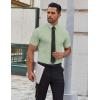COOFANDY Mens Short Sleeve Dress Shirts Wrinkle Free Casual Button Down Shirts Summer Untucked Dress Shirt(Light Green)