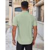 COOFANDY Mens Short Sleeve Dress Shirts Wrinkle Free Casual Button Down Shirts Summer Untucked Dress Shirt(Light Green)