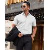 COOFANDY Mens Short Sleeve Dress Shirts Wrinkle Free Casual Button Down Shirts Summer Untucked Dress Shirt(White)
