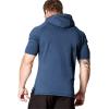 COOFANDY Men’s Short Sleeve Hoodie Workout Gym Sweatshirt Muscle Fit Fashion Athletic Hoodies Pullover Cotton Hooded T-Shirts(Blue)
