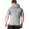 COOFANDY Men’s Short Sleeve Hoodie Workout Gym Sweatshirt Muscle Fit Fashion Athletic Hoodies Pullover Cotton Hooded T-Shirts(Grey)