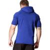 COOFANDY Men’s Short Sleeve Hoodie Workout Gym Sweatshirt Muscle Fit Fashion Athletic Hoodies Pullover Cotton Hooded T-Shirts(Snorkel Blue)
