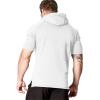 COOFANDY Men’s Short Sleeve Hoodie Workout Gym Sweatshirt Muscle Fit Fashion Athletic Hoodies Pullover Cotton Hooded T-Shirts(White)