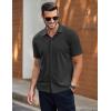 COOFANDY Mens Short Sleeve Wrinkle Free Shirt Casual Button Down Shirt Summer Dress Shirt(Black)