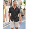 COOFANDY Mens Short Sleeve Wrinkle Free Shirt Casual Button Down Shirt Summer Dress Shirt(Black)