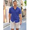 COOFANDY Mens Short Sleeve Wrinkle Free Shirt Casual Button Down Shirt Summer Dress Shirt(Deep Blue)