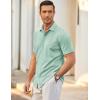 COOFANDY Mens Short Sleeve Wrinkle Free Shirt Casual Button Down Shirt Summer Dress Shirt(Light Green)