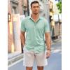 COOFANDY Mens Short Sleeve Wrinkle Free Shirt Casual Button Down Shirt Summer Dress Shirt(Light Green)
