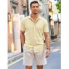 COOFANDY Mens Short Sleeve Wrinkle Free Shirt Casual Button Down Shirt Summer Dress Shirt(Light Khaki)