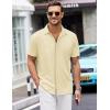 COOFANDY Mens Short Sleeve Wrinkle Free Shirt Casual Button Down Shirt Summer Dress Shirt(Light Khaki)