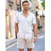 COOFANDY Mens Short Sleeve Wrinkle Free Shirt Casual Button Down Shirt Summer Dress Shirt(White)