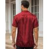 COOFANDY Mens Silk Button Down Short Sleeve Shirt Satin Dress Shirts Summer Beach Wedding Shirt(01 Red)