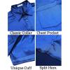 COOFANDY Mens Silk Button Down Short Sleeve Shirt Satin Dress Shirts Summer Beach Wedding Shirt(Royal Blue-pure)