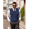 COOFANDY Men’s Sleeveless Sweater Vest Lightweight V-Neck Cotton Vest Pullover(1 Navy Blue)