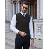 COOFANDY Men’s Sleeveless Sweater Vest Lightweight V-Neck Cotton Vest Pullover(Black)
