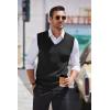 COOFANDY Men’s Sleeveless Sweater Vest Lightweight V-Neck Cotton Vest Pullover(Black)