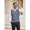 COOFANDY Men’s Sleeveless Sweater Vest Lightweight V-Neck Cotton Vest Pullover(Blue and White)