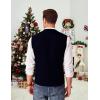 COOFANDY Men’s Sleeveless Sweater Vest Lightweight V-Neck Cotton Vest Pullover(Colorful Christmas Tree)