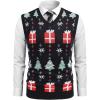 COOFANDY Men’s Sleeveless Sweater Vest Lightweight V-Neck Cotton Vest Pullover(Colorful Christmas Tree)