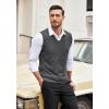 COOFANDY Men’s Sleeveless Sweater Vest Lightweight V-Neck Cotton Vest Pullover(Dark Grey)