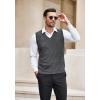 COOFANDY Men’s Sleeveless Sweater Vest Lightweight V-Neck Cotton Vest Pullover(Dark Grey)