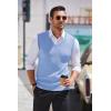COOFANDY Men’s Sleeveless Sweater Vest Lightweight V-Neck Cotton Vest Pullover(Light Blue)