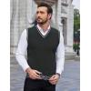 COOFANDY Men’s Sleeveless Sweater Vest Lightweight V-Neck Cotton Vest Pullover(Stripes White)