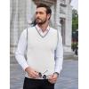 COOFANDY Men’s Sleeveless Sweater Vest Lightweight V-Neck Cotton Vest Pullover(Stripes White and Black)