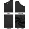 COOFANDY Men’s Sleeveless Sweater Vest V-Neck Casual Cable Knit Button Down Cardigan Vest(Black)