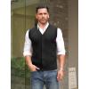 COOFANDY Men’s Sleeveless Sweater Vest V-Neck Casual Cable Knit Button Down Cardigan Vest(Black)