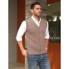 COOFANDY Men’s Sleeveless Sweater Vest V-Neck Casual Cable Knit Button Down Cardigan Vest(Khaki)