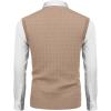 COOFANDY Men’s Sleeveless Sweater Vest V-Neck Casual Cable Knit Button Down Cardigan Vest(Khaki)