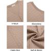 COOFANDY Men’s Sleeveless Sweater Vest V-Neck Casual Cable Knit Button Down Cardigan Vest(Khaki)