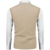 COOFANDY Men’s Sleeveless Sweater Vest V-Neck Casual Cable Knit Button Down Cardigan Vest(Light Khaki)