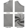 COOFANDY Men’s Sleeveless Sweater Vest V-Neck Casual Cable Knit Button Down Cardigan Vest(Medium Grey)