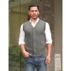 COOFANDY Men’s Sleeveless Sweater Vest V-Neck Casual Cable Knit Button Down Cardigan Vest(Medium Grey)