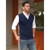 COOFANDY Men’s Sleeveless Sweater Vest V-Neck Casual Cable Knit Button Down Cardigan Vest(Navy Blue)
