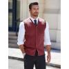 COOFANDY Men’s Sleeveless Sweater Vest V-Neck Casual Cable Knit Button Down Cardigan Vest(Wine Red)