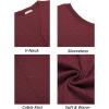 COOFANDY Men’s Sleeveless Sweater Vest V-Neck Casual Cable Knit Button Down Cardigan Vest(Wine Red)