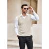 COOFANDY Men’s Sleeveless V Neck Pullover Sweater Slim Fit Casual Argyle Sweater Vest(1 Apricot)