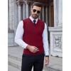 COOFANDY Men’s Sleeveless V Neck Pullover Sweater Slim Fit Casual Argyle Sweater Vest(1 Dark Red)