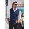 COOFANDY Men’s Sleeveless V Neck Pullover Sweater Slim Fit Casual Argyle Sweater Vest(1 Navy Blue)