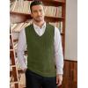 COOFANDY Men’s Sleeveless V Neck Pullover Sweater Slim Fit Casual Argyle Sweater Vest(Army Green)